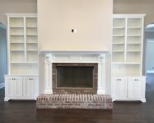 image of custom living room cabinets around a fireplace